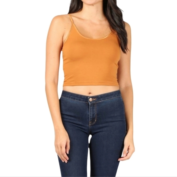 American Eagle Outfitters Womens Orange Spaghetti Strap Cami Tank Top Size L - Picture 1 of 8